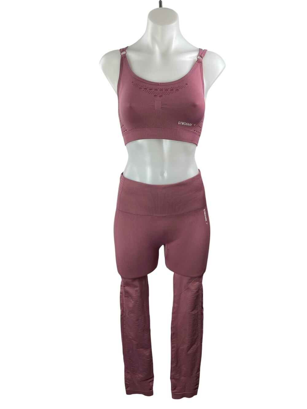 Gymshark Womens Mauve Pink Activewear Seamless Sports Bra & Legging Pants Sets S